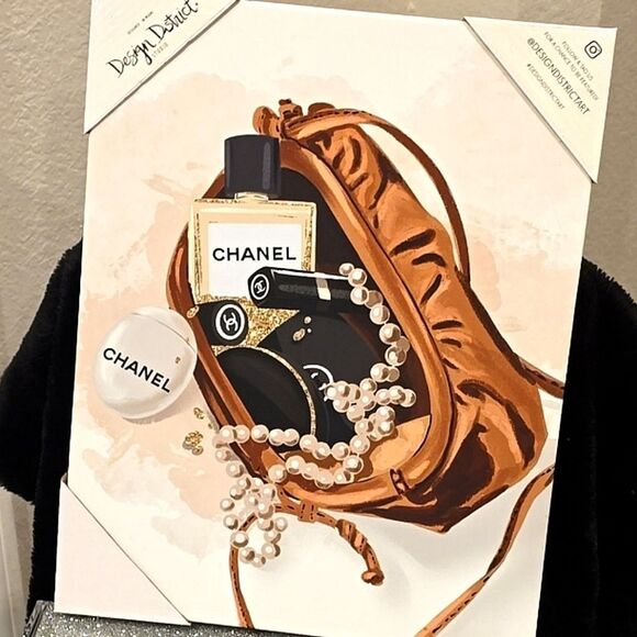 Design District Fashion & Chanel Glam Boho Accessories Handbag Canvas Wall Decor - Picture 4 of 6
